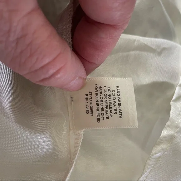 Everleigh Sleeveless Cream Lace Dress with Black Lace Accents, XS - Picture 9 of 9